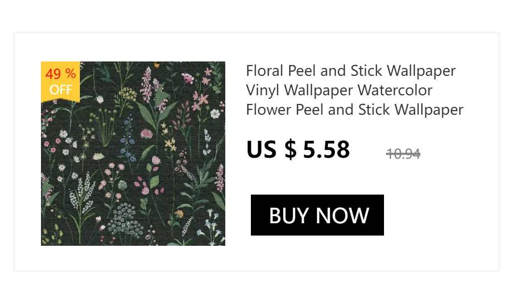 Floral Peel and Stick Wallpaper Vinyl Wallpaper Watercolor Flower Peel and Stick Wallpaper for Kitchen Cabinet Furniture