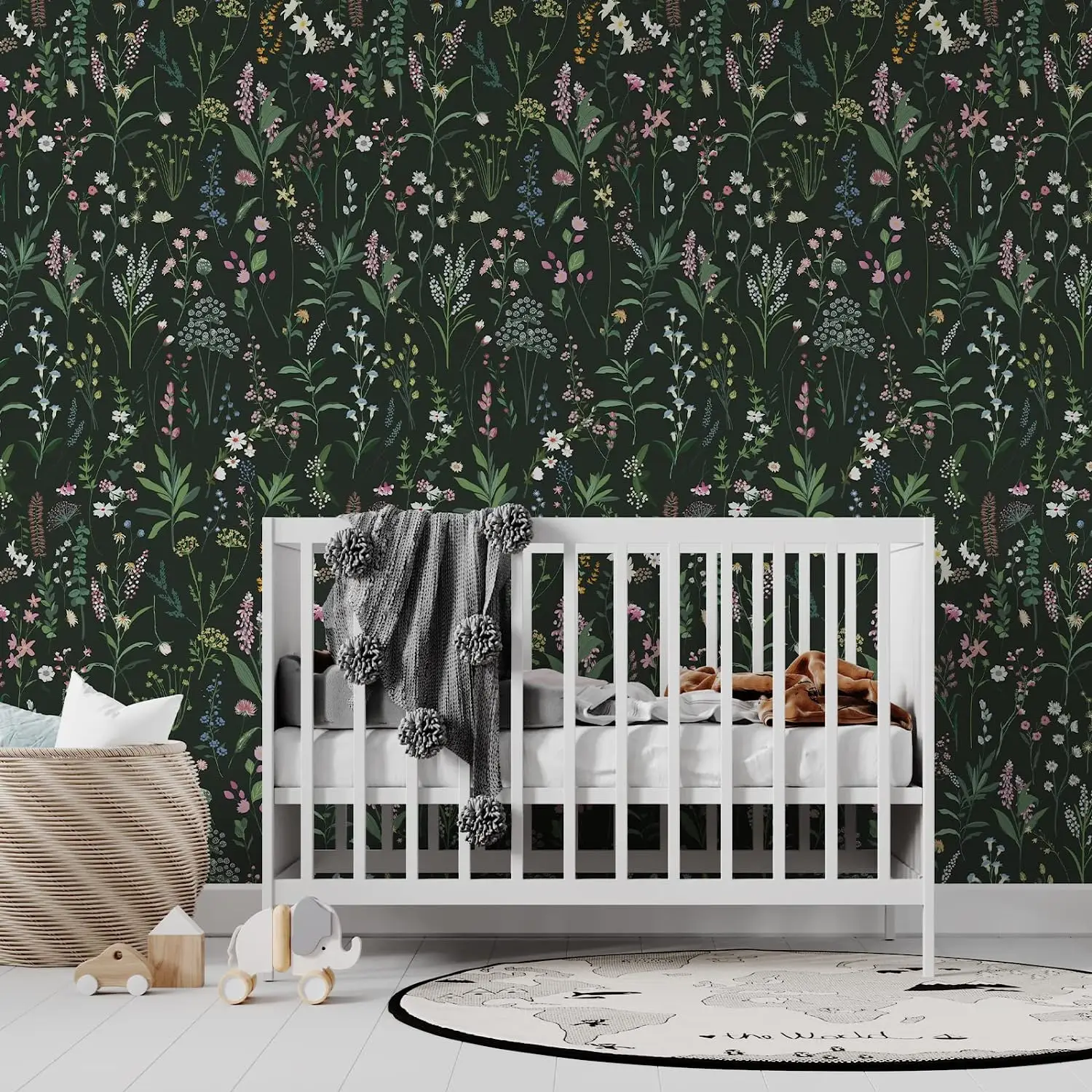 Floral Peel and Stick Wallpaper Vinyl Wallpaper Watercolor Flower Peel and Stick Wallpaper for Kitchen Cabinet Furniture