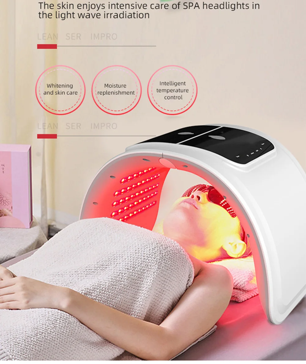 7 Colors PDT LED Mask 2025 Professional Facial Red Light Therapy Face Lift Anti Wrinkle Beauty Machine Skin Rejuvenation Device