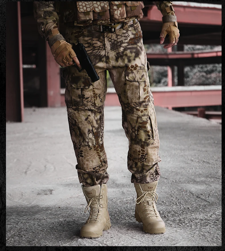 MIXIDELAI Size 39-47 Desert Tactical Mens Boots Wear-resisting Training Boots Waterproof Outdoor Hiking Men Combat Ankle Boots