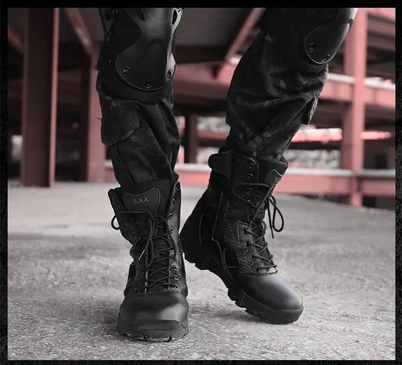 MIXIDELAI Size 39-47 Desert Tactical Mens Boots Wear-resisting Training Boots Waterproof Outdoor Hiking Men Combat Ankle Boots