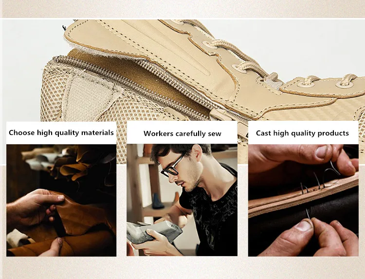 MIXIDELAI Size 39-47 Desert Tactical Mens Boots Wear-resisting Training Boots Waterproof Outdoor Hiking Men Combat Ankle Boots