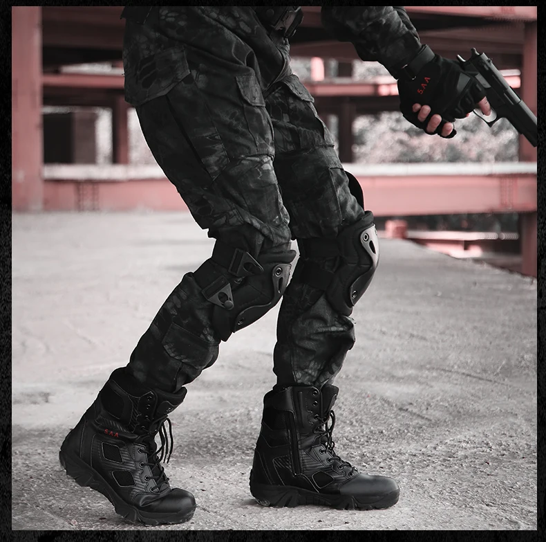 MIXIDELAI Size 39-47 Desert Tactical Mens Boots Wear-resisting Training Boots Waterproof Outdoor Hiking Men Combat Ankle Boots