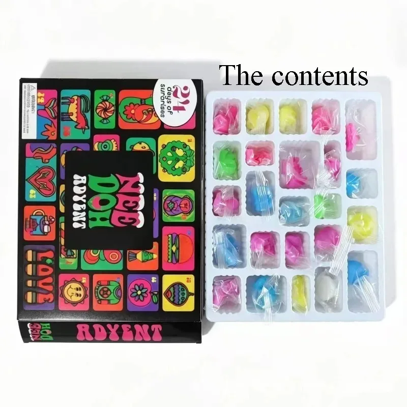 Internet celebrity Needoh’s Advent Calendar 2026 – a festive calendar with squeeze toys and holes for fun.