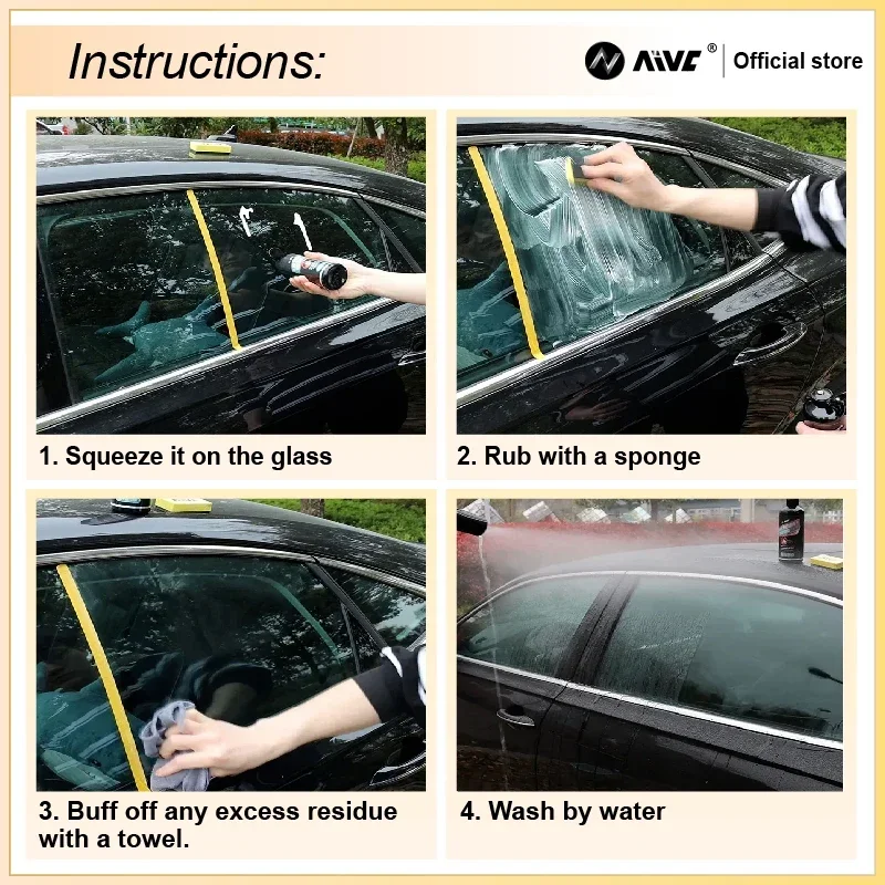 Car Glass Polishing Compound Glass Film Remover Windshield Cleaner Film Coating Oil Paste Film Emoval Cream Stains Auto Detail
