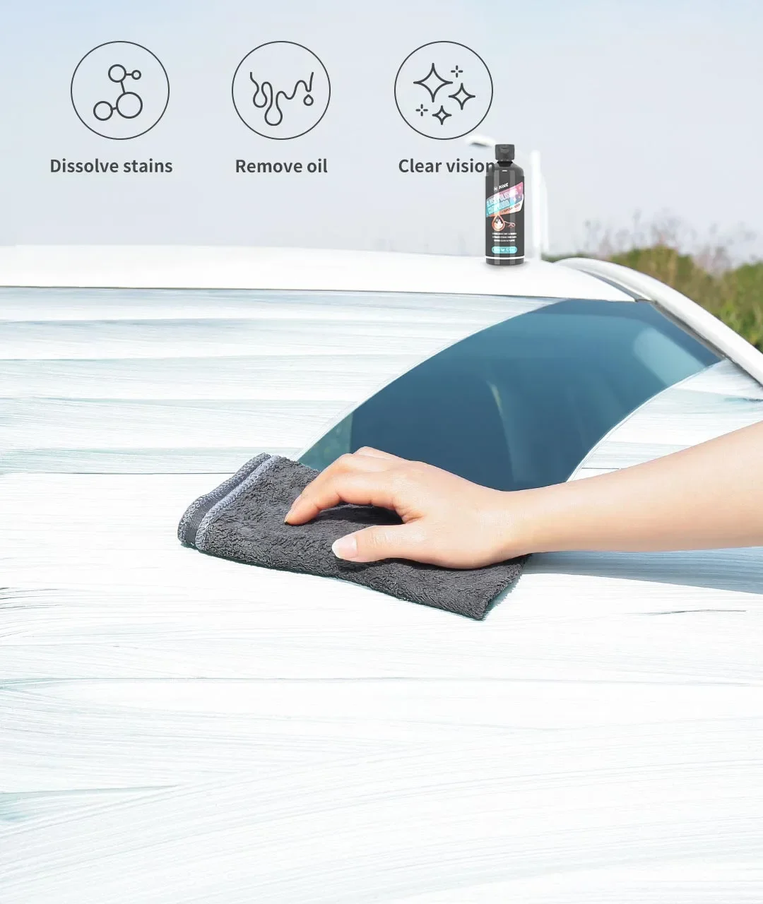 Car Glass Polishing Compound Glass Film Remover Windshield Cleaner Film Coating Oil Paste Film Emoval Cream Stains Auto Detail