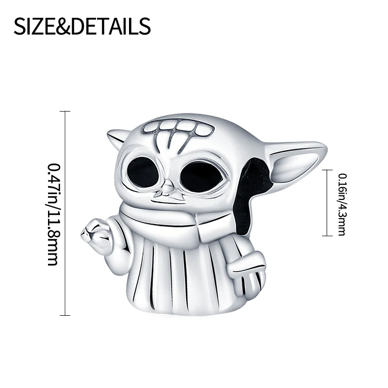 TOP Stars Warsries Yoda Mandalorian Helmet 925 Sterling Silver Charms Beads Fits Original Women's Bracelet DIY Jewelry Hot Gifts