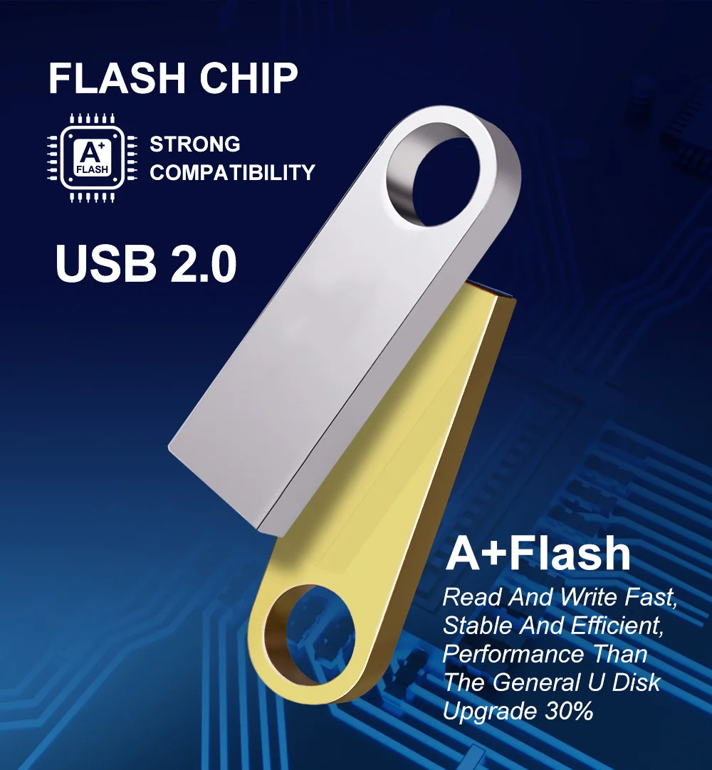 10PCS/lot USB Flash Drive 4GB 8GB 16GB Metal Pen Drive Pendrive 32GB 64GB Memory Stick 128GB Free Customized Gift USB 2.0 Sticks