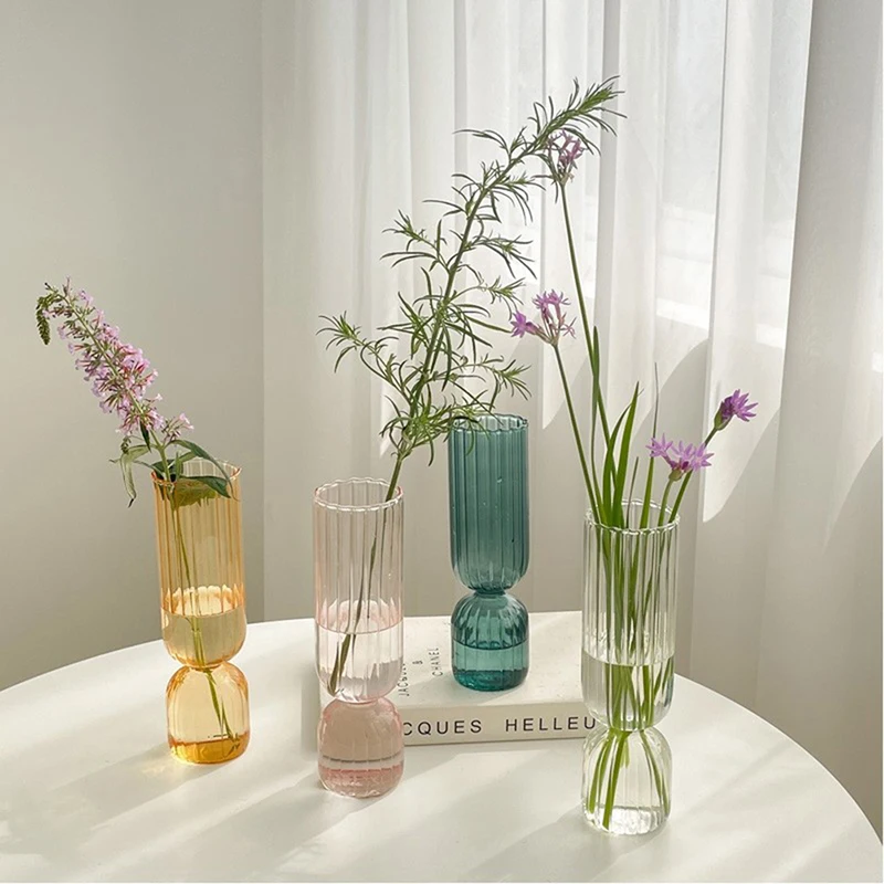 Nordic Glass Vase Arrangement Spherical Art Flower Ornaments Vases Flowerpot Birthday Gift Modern Home Living Room Decoration