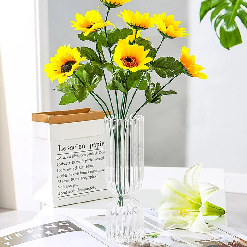 Nordic Glass Vase Small Glass Vases Flower Arrangement Home Decoration Accessories Modern Living Room Glass Ornament
