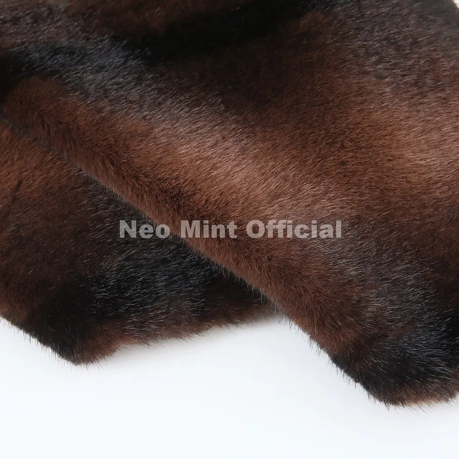 Neo Mint 2026 Brand Runway Fashion Stripes Sable Faux Mink Fur Triangle Foulard Women Winter Luxury Fur Scarf Neck Warmers Wraps