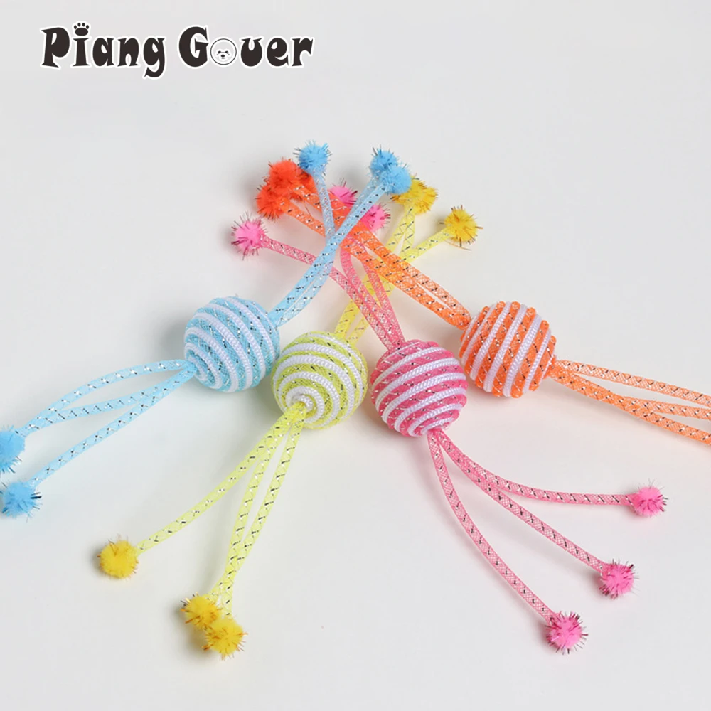 Cat Toy Rope Ball Kitten Self Toy Playing Claw Bite Ball Pet Toys Interactive