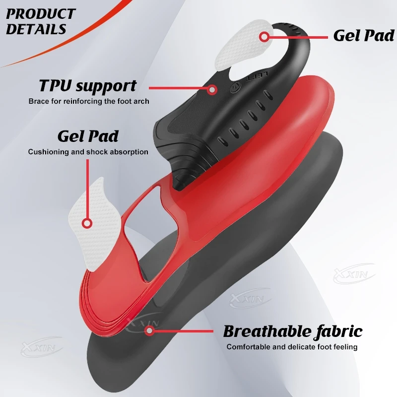 【Xxin】Arch Support Shoe Insoles Flat Foot Correction Pad Cushion Insert Orthopedic Heel Cup Memory Foam Size35-49