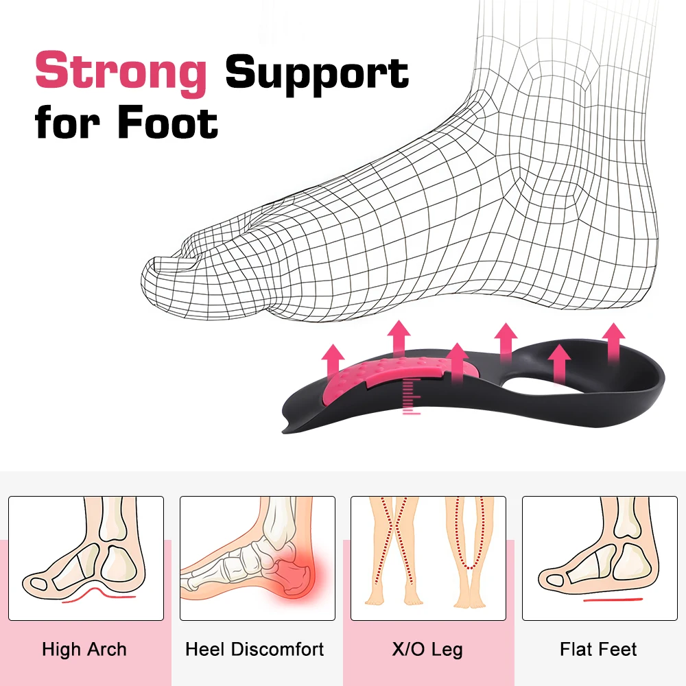 High Arch Support Insoles Non-Slip Plantar Support Pad Shock-Absorbing Foot Pads for Flat Feet And Fallen Arches