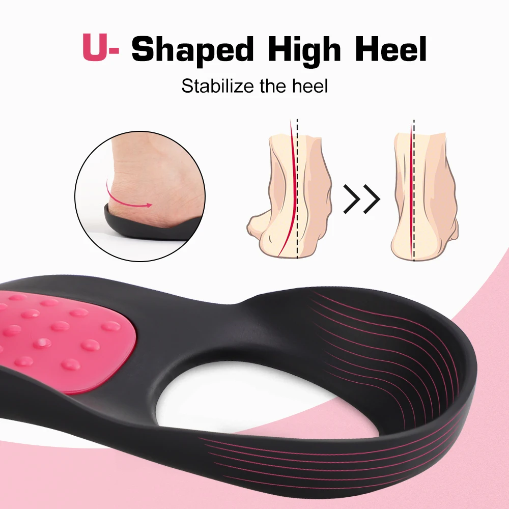 High Arch Support Insoles Non-Slip Plantar Support Pad Shock-Absorbing Foot Pads for Flat Feet And Fallen Arches