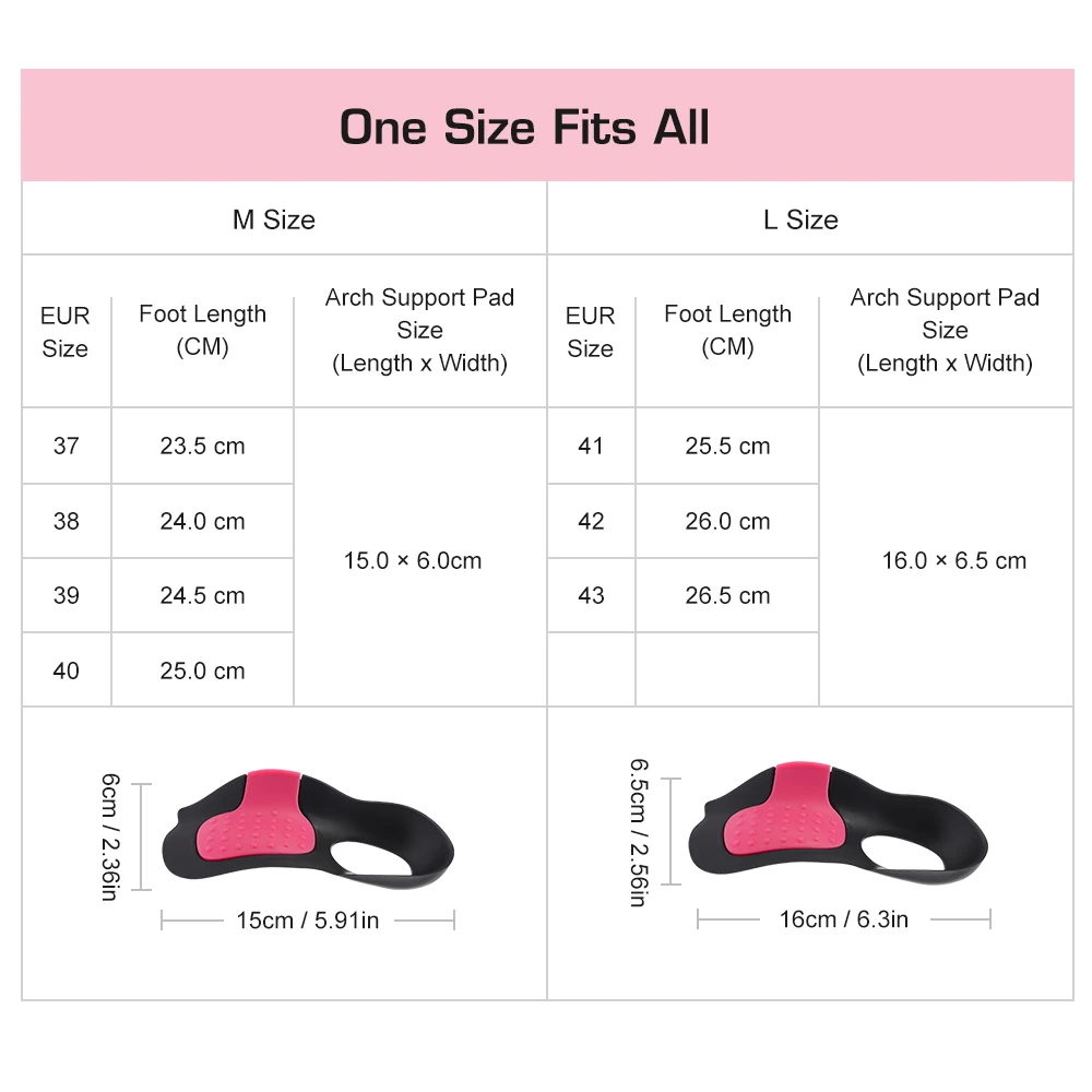 High Arch Support Insoles Non-Slip Plantar Support Pad Shock-Absorbing Foot Pads for Flat Feet And Fallen Arches