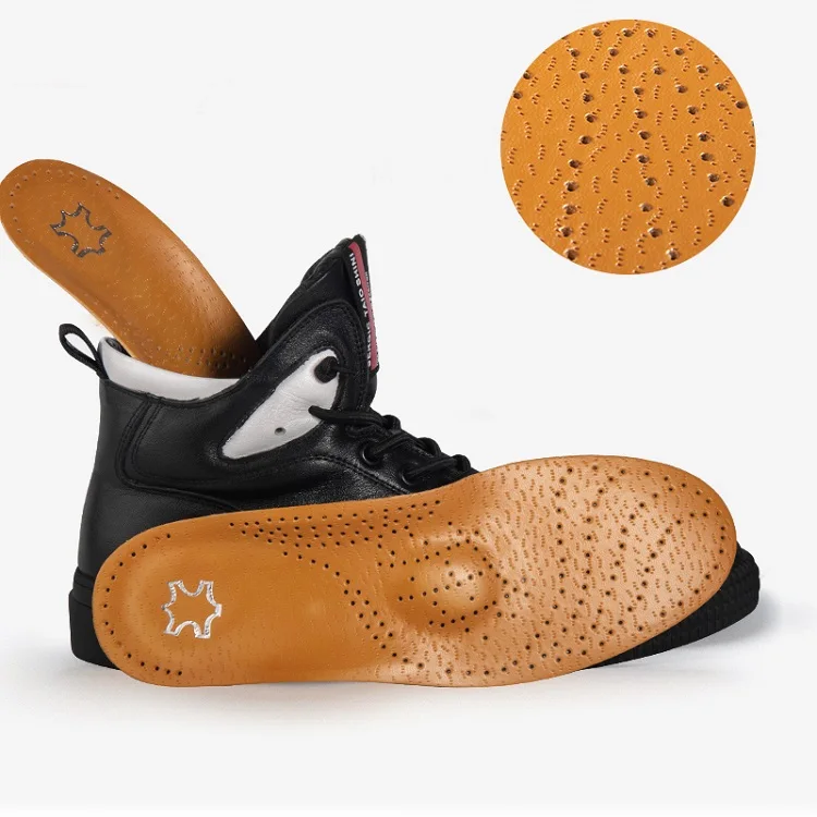 Leather Orthotic Insole For Flat Feet Arch Support Orthopedic PU Leather Insole For Men Women O/X Leg Corrected Insoles