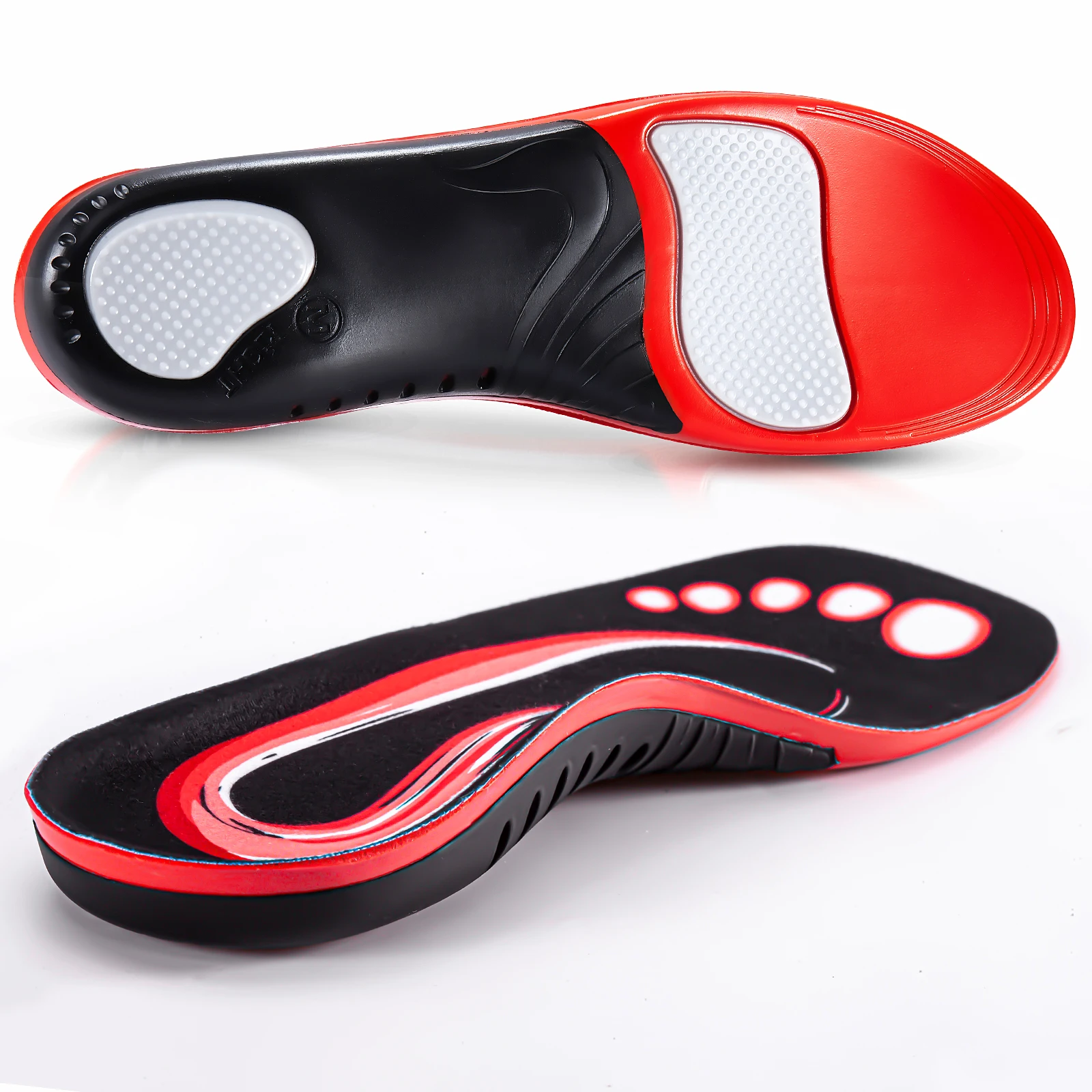 220+ Lbs Heavy Duty High Arch Support Insoles for Men Women Shock Absorbing Shoe Inserts for Flat Feet Standing All Day Insole