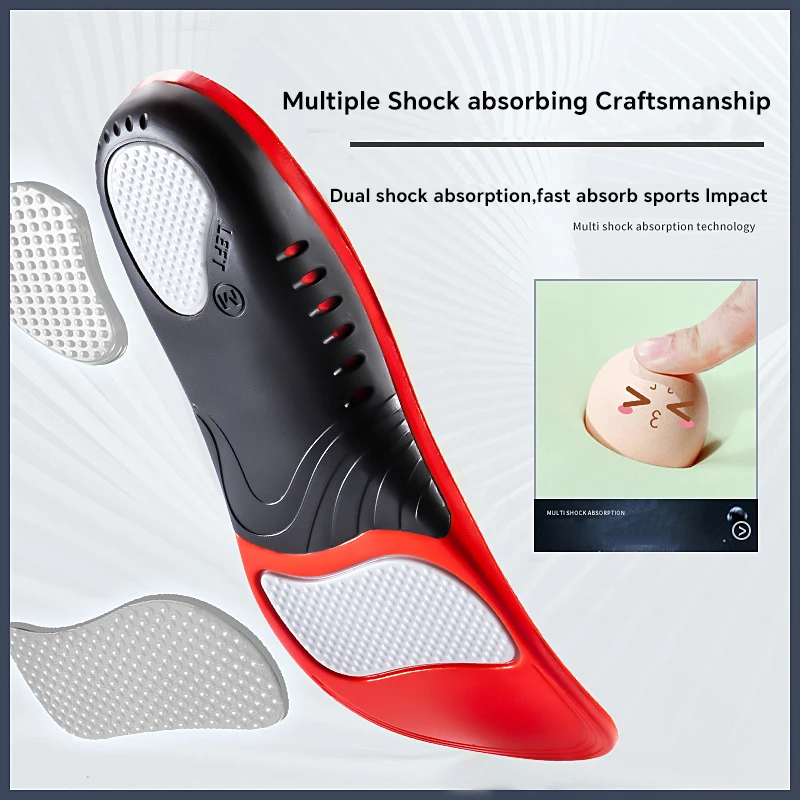 220+ Lbs Heavy Duty High Arch Support Insoles for Men Women Shock Absorbing Shoe Inserts for Flat Feet Standing All Day Insole
