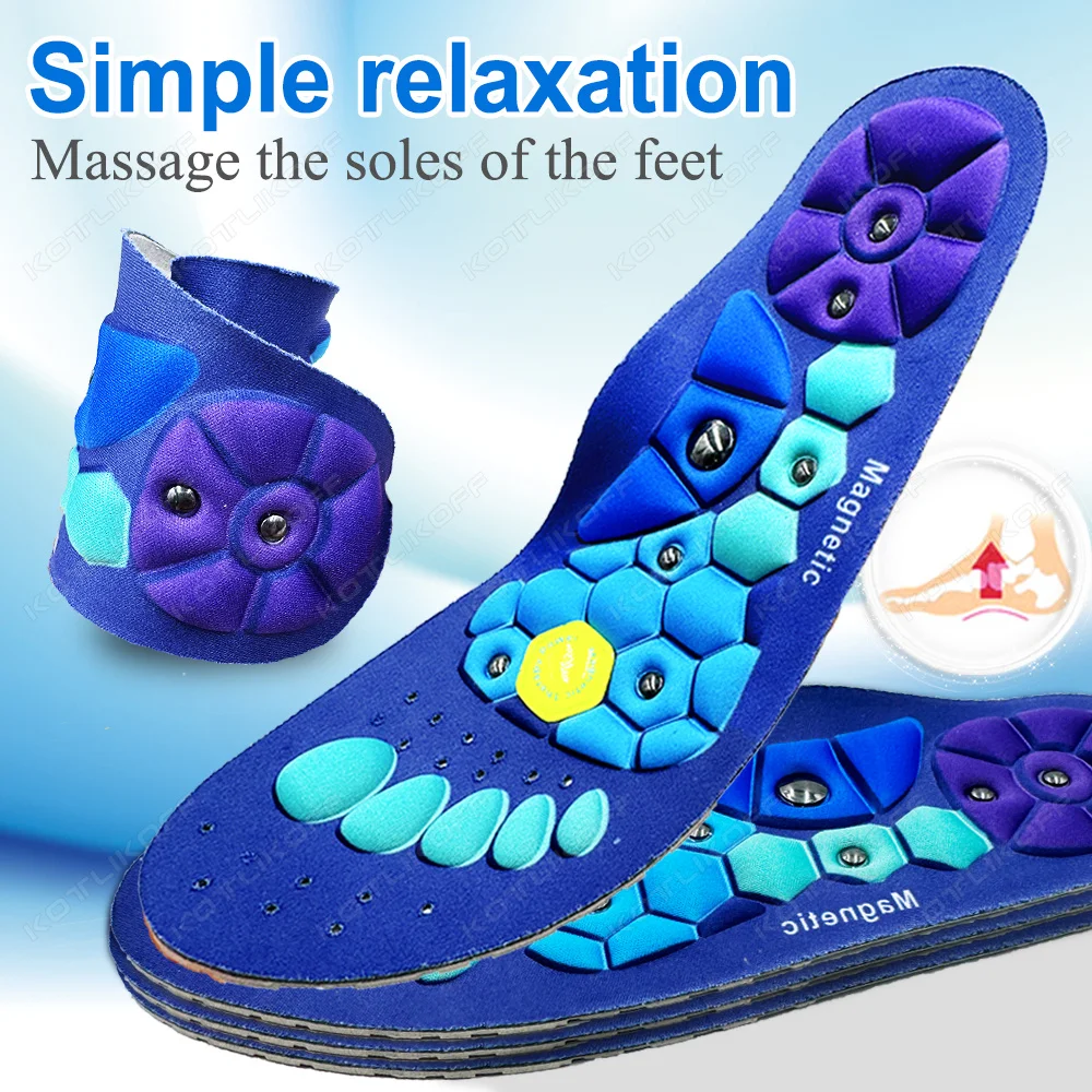 Medical Magnetic Therapy Sports Insoles Massage Foot Weight Loss Slimming Acupressure Insole Anti-fatigue Health Care Shoe Pads