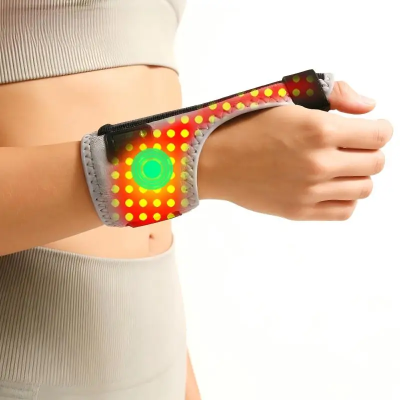 Red Light Electric Heating Thumb Support Vibrating Massager Relieves Wrist Pain and Fatigue Alleviates Tenosynovitis