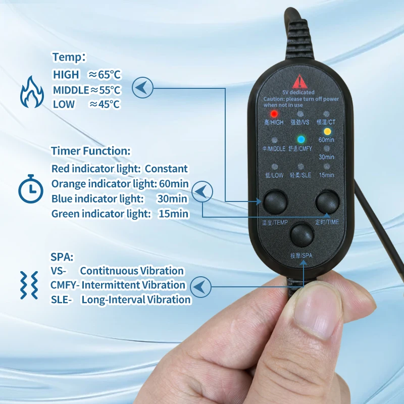 Red Light Electric Heating Thumb Support Vibrating Massager Relieves Wrist Pain and Fatigue Alleviates Tenosynovitis