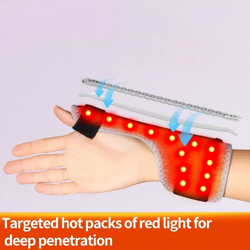 Red Light Electric Heating Thumb Support Vibrating Massager Relieves Wrist Pain and Fatigue Alleviates Tenosynovitis