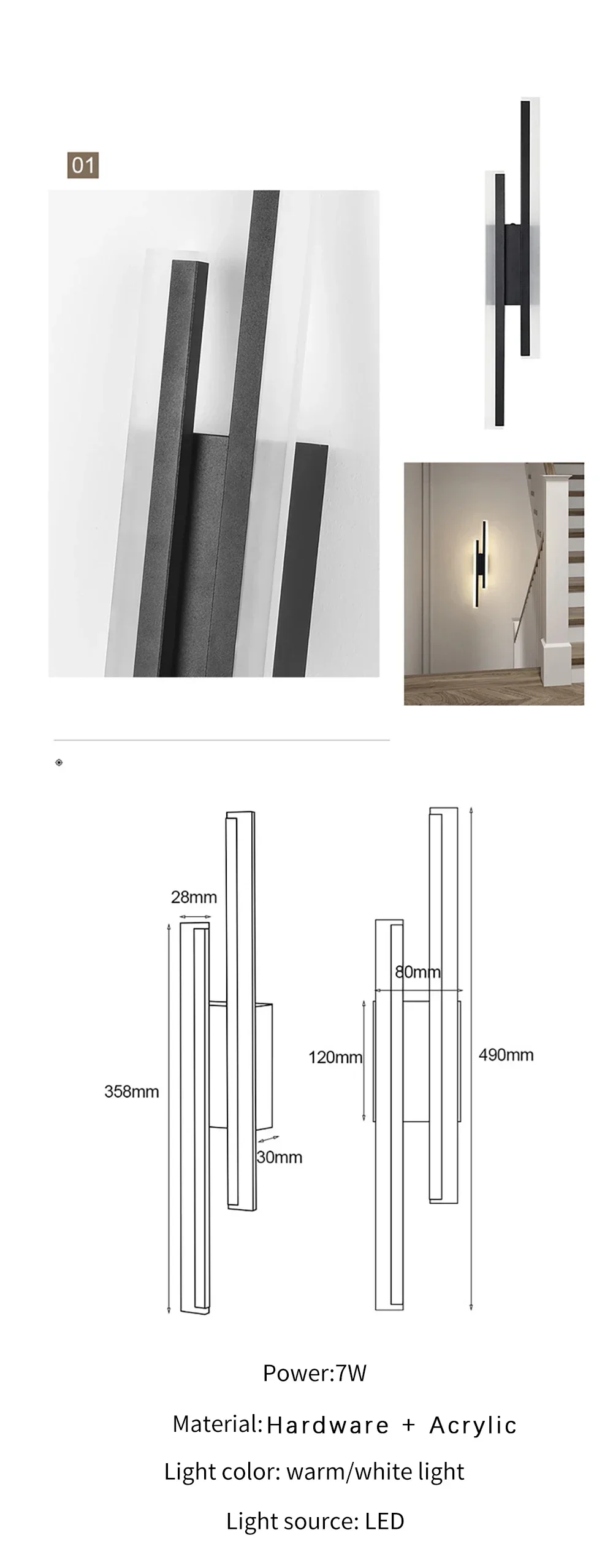 Modern LED Wall Lamp for Bedroom Living Room Bedside Hallway Indoor Ambient Lighting Decorative Home Fixture