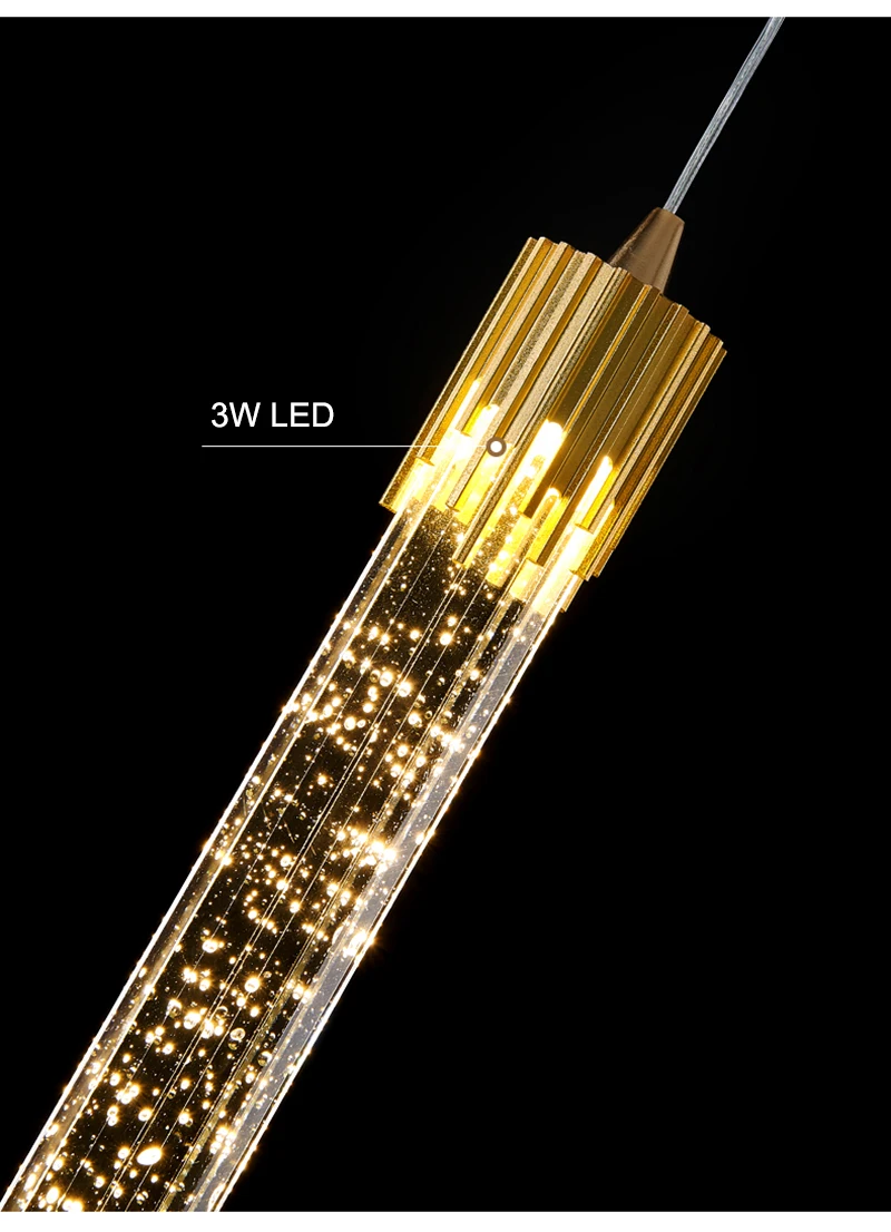Modern Bedroom Crystal Bubble Pendant Light - Droplet Design Clear Hanging Lamp for Bedside Decorative Suspension Lighting