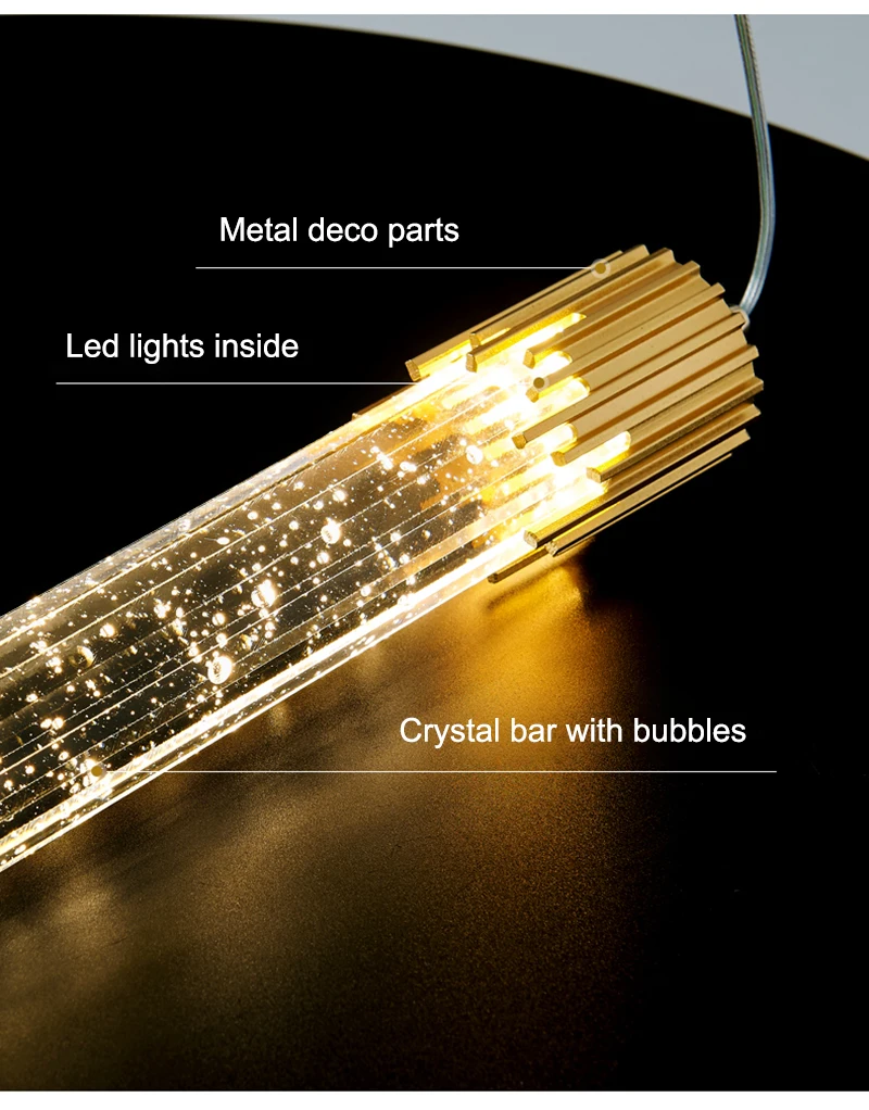 Modern Bedroom Crystal Bubble Pendant Light - Droplet Design Clear Hanging Lamp for Bedside Decorative Suspension Lighting