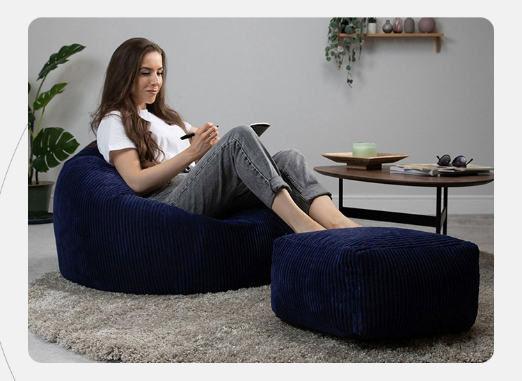 OTAUTAU Flannel/Velvet Bean Bag Chair Cover No Filler Floor Beanbag Sac Pouf Ottoman Single Sofa Frameless Furniture DD025