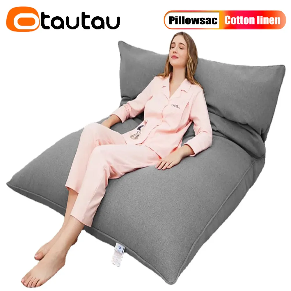 OTAUTAU 150/180/210/240L EPS Ball Filler for 2/3ft Beanbag Pouf 1-3-5mm Polyester Pillow Cushion Bean Bag Chair Snow Scene TL001