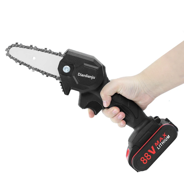 1080W 4Inch 88VF Mini Electric Chain Saw with Upgraded Battery Rechargeable Woodworking Pruning One-handed Saw Garden Tool