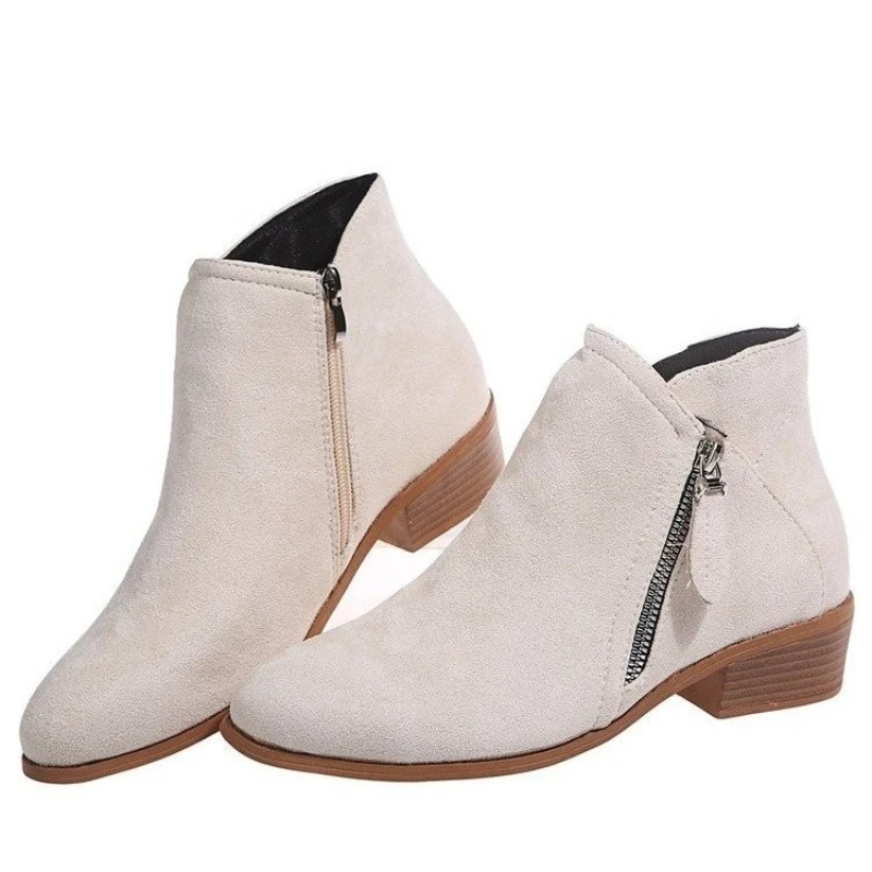 Womens Autumn New Imitation Suede Waterproof Short Boots 2025 Daily Home Office Shopping Shallow Mouth Comfortable Women's Boots