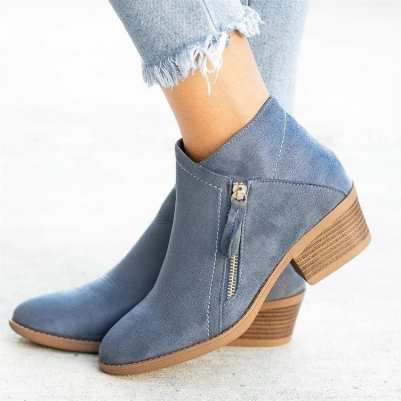 Womens Autumn New Imitation Suede Waterproof Short Boots 2025 Daily Home Office Shopping Shallow Mouth Comfortable Women's Boots