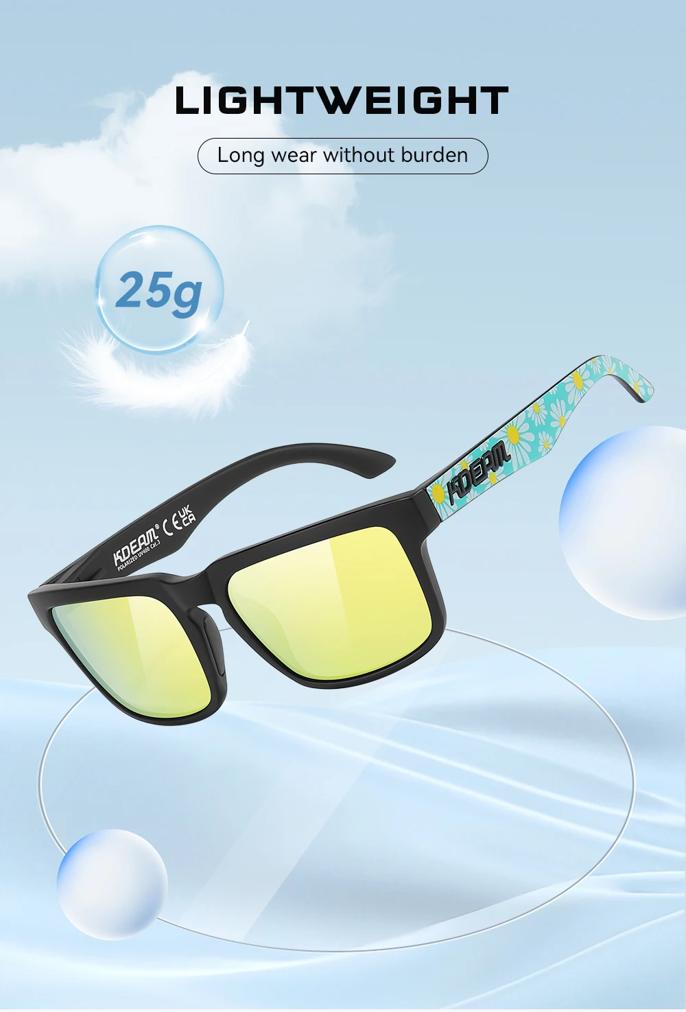2026 KDEAM Brand Square Men Polarized Sunglasses Male Sports Photochromic Sun Glasses For Driving Fishing Fashion Women Shades