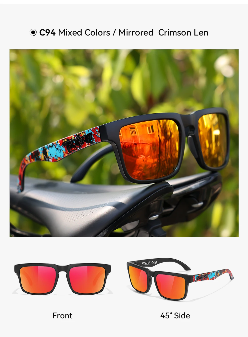 2026 KDEAM Brand Square Men Polarized Sunglasses Male Sports Photochromic Sun Glasses For Driving Fishing Fashion Women Shades