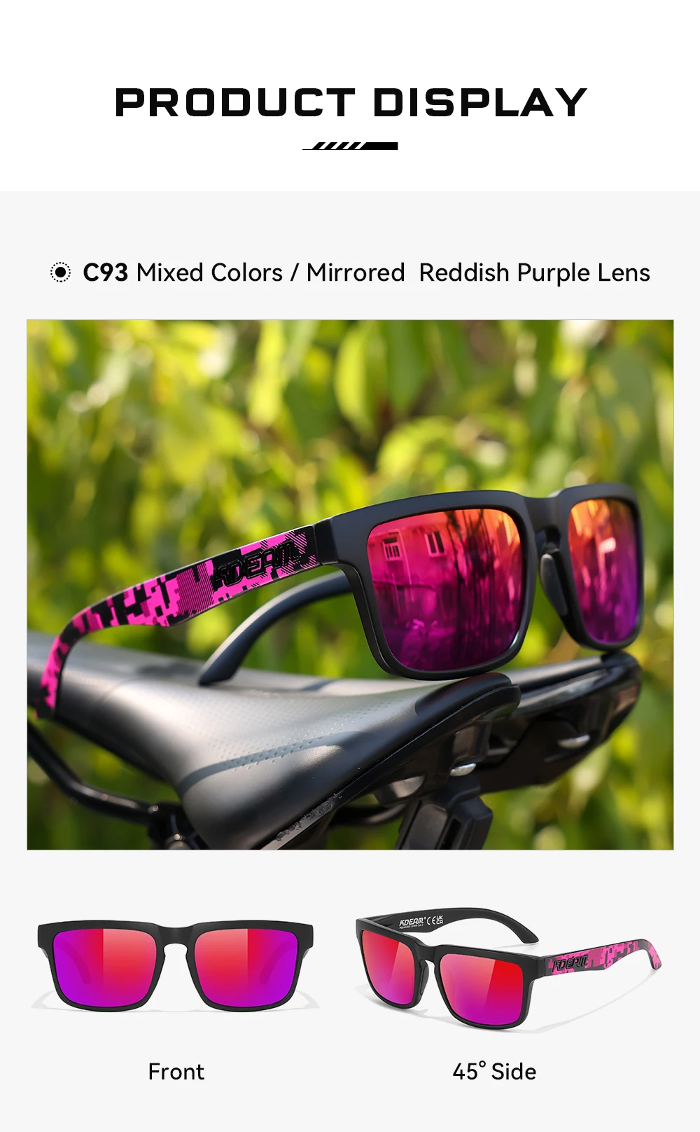 2026 KDEAM Brand Square Men Polarized Sunglasses Male Sports Photochromic Sun Glasses For Driving Fishing Fashion Women Shades