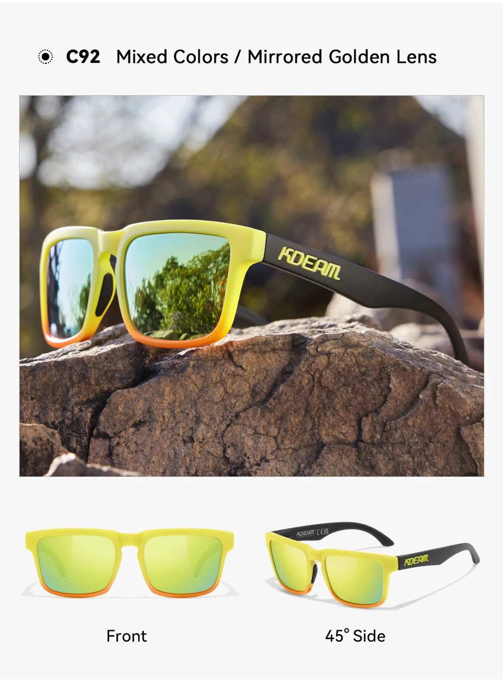 2026 KDEAM Brand Square Men Polarized Sunglasses Male Sports Photochromic Sun Glasses For Driving Fishing Fashion Women Shades