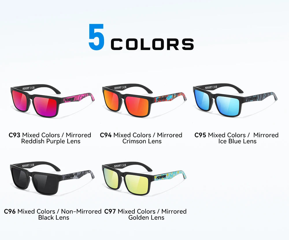 2026 KDEAM Brand Square Men Polarized Sunglasses Male Sports Photochromic Sun Glasses For Driving Fishing Fashion Women Shades