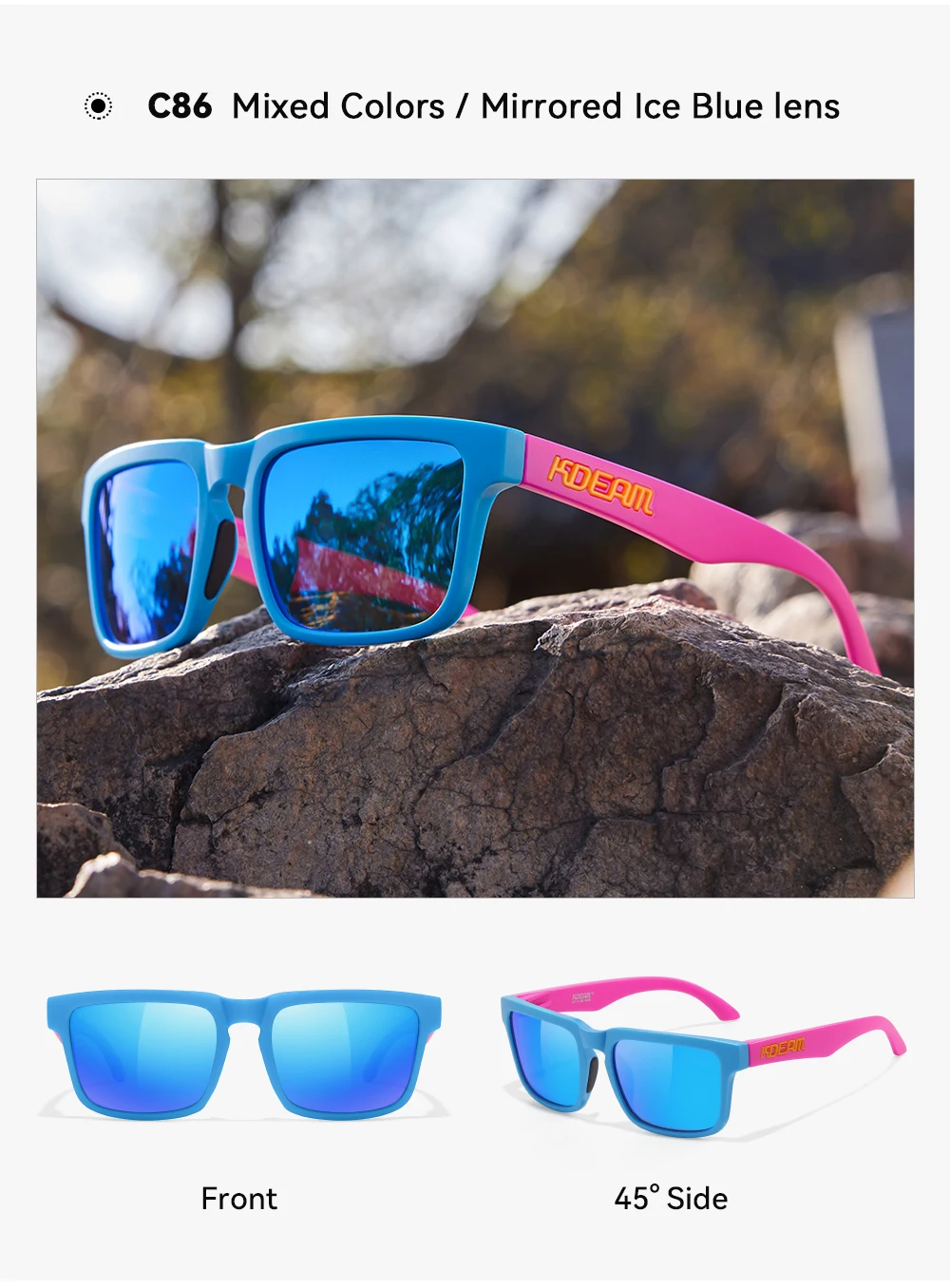 2026 KDEAM Brand Square Men Polarized Sunglasses Male Sports Photochromic Sun Glasses For Driving Fishing Fashion Women Shades