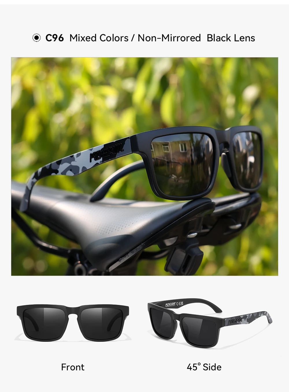 2026 KDEAM Brand Square Men Polarized Sunglasses Male Sports Photochromic Sun Glasses For Driving Fishing Fashion Women Shades