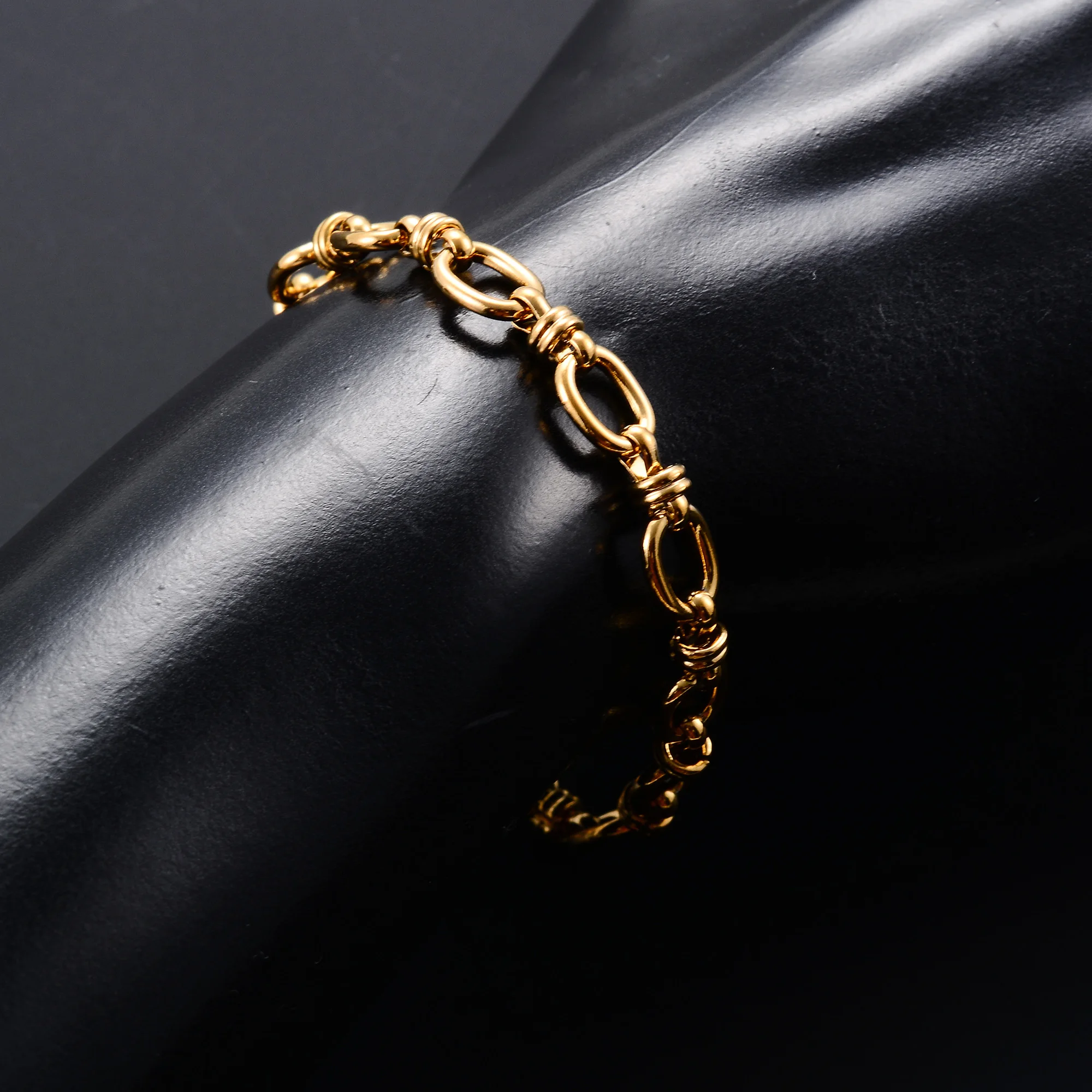 6.5mm Punk Handmade Stainless Steel Bracelet Link Oval Chain for Women Men Rock Boy Hand Chain Wristband Anklets Metal Jewelry