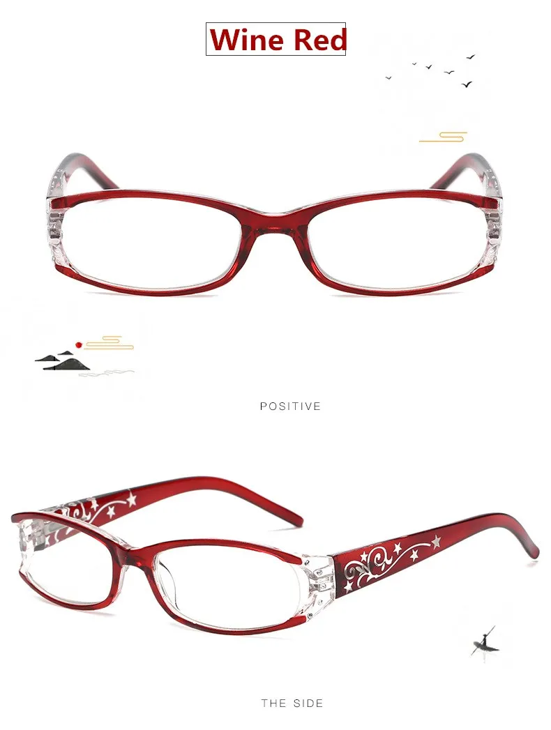 Cat Eye Reading Glasses Women Retro Presbyopic Glasses Pattern Eyeglasses Legs Resin Frame Diopter +1.0 +1.5 +2.0 +2.5 +3.0 +3.5