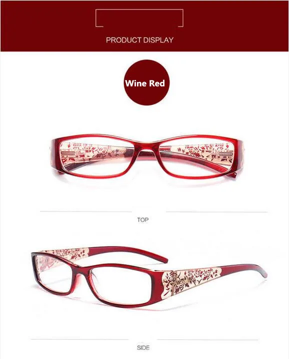 Cat Eye Reading Glasses Women Retro Presbyopic Glasses Pattern Eyeglasses Legs Resin Frame Diopter +1.0 +1.5 +2.0 +2.5 +3.0 +3.5