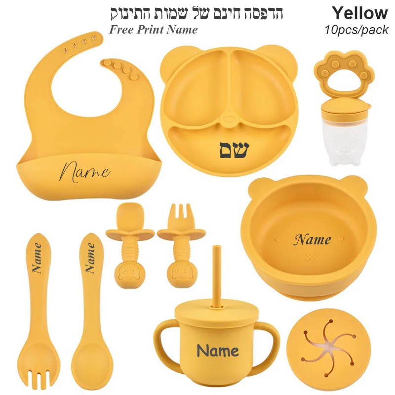 Baby Feeding Set Suction Cup Bowl Personalized Children's Tableware Set Baby Biting Toy Fruit Bear Plate Bowl Infant Cup Feeder