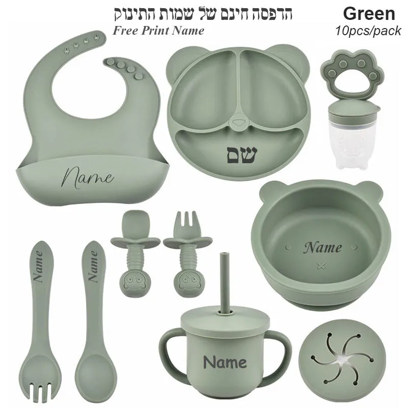 Baby Feeding Set Suction Cup Bowl Personalized Children's Tableware Set Baby Biting Toy Fruit Bear Plate Bowl Infant Cup Feeder