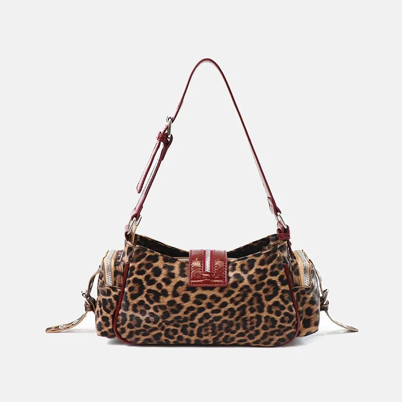 Women's Y2k Punk Vintage Shoulder Purse PU Leather Gothic Rivet Handbag Waist Bag Luxury Black Cross Body Bags with Spikes