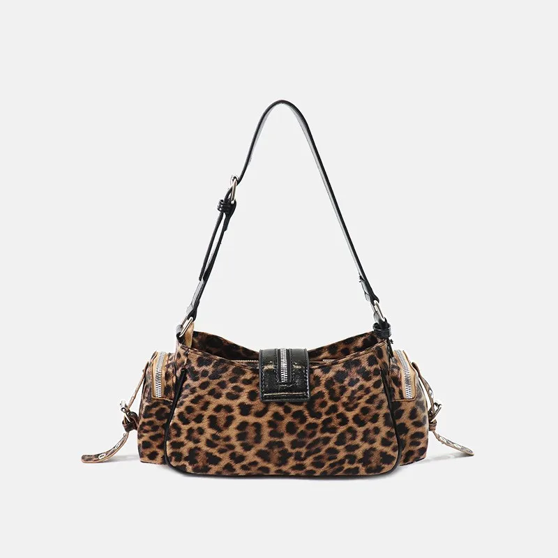 Women's Y2k Punk Vintage Shoulder Purse PU Leather Gothic Rivet Handbag Waist Bag Luxury Black Cross Body Bags with Spikes