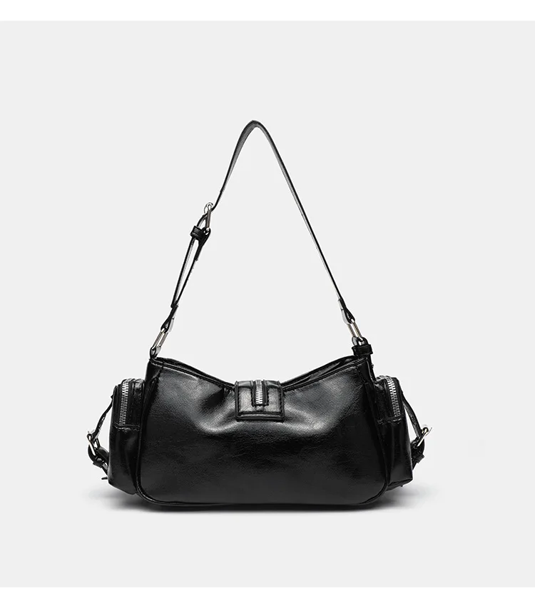 Women's Y2k Punk Vintage Shoulder Purse PU Leather Gothic Rivet Handbag Waist Bag Luxury Black Cross Body Bags with Spikes